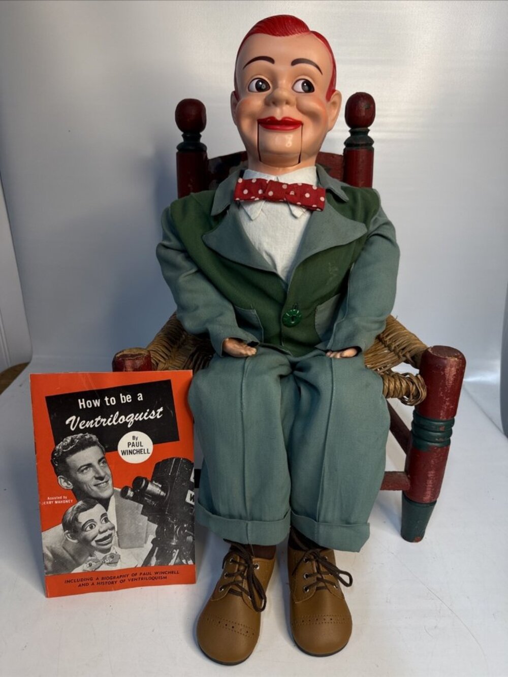 Paul Winchell JERRY MAHONEY 24"Ventriloquist Doll/Dummy - With “How To Be” Book